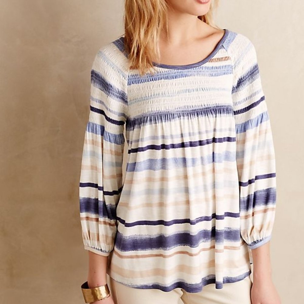 NWOT Anthropologie Meadow Rue Smocked Peasant Top